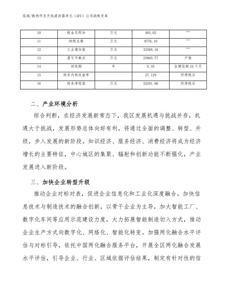 散热件及天线滤波器单元（AFU）公司战略变革_第5页