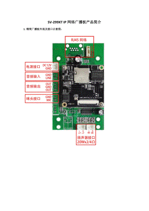 SV-299XT广播板产品简介