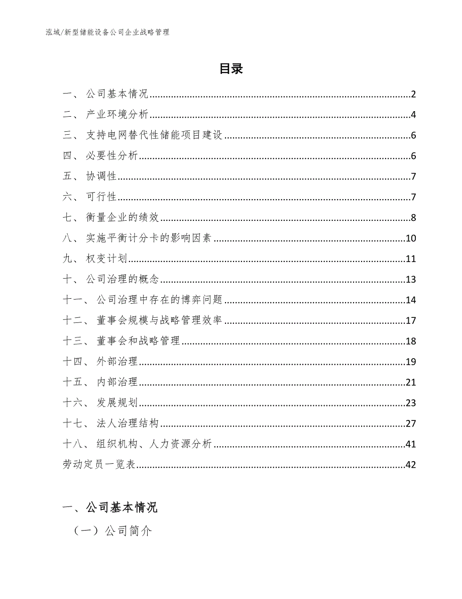 新型储能设备公司企业战略管理（范文）_第2页