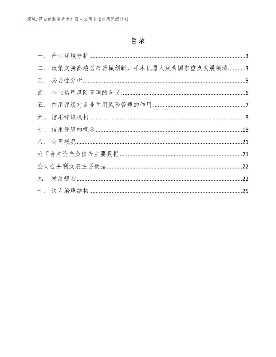 经自然腔道手术机器人公司企业信用评级计划_第2页