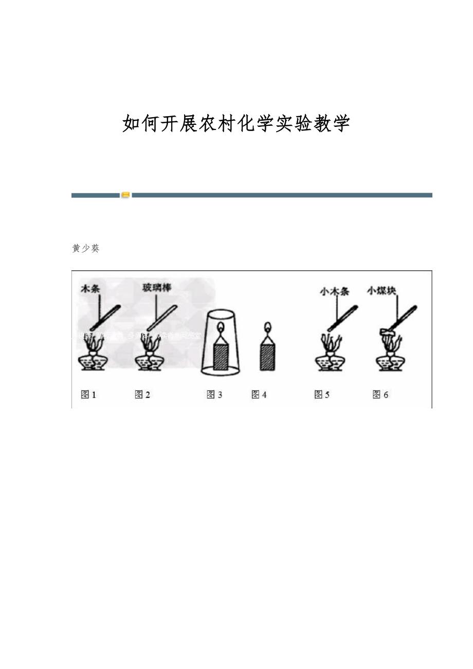 如何开展农村化学实验教学_第1页
