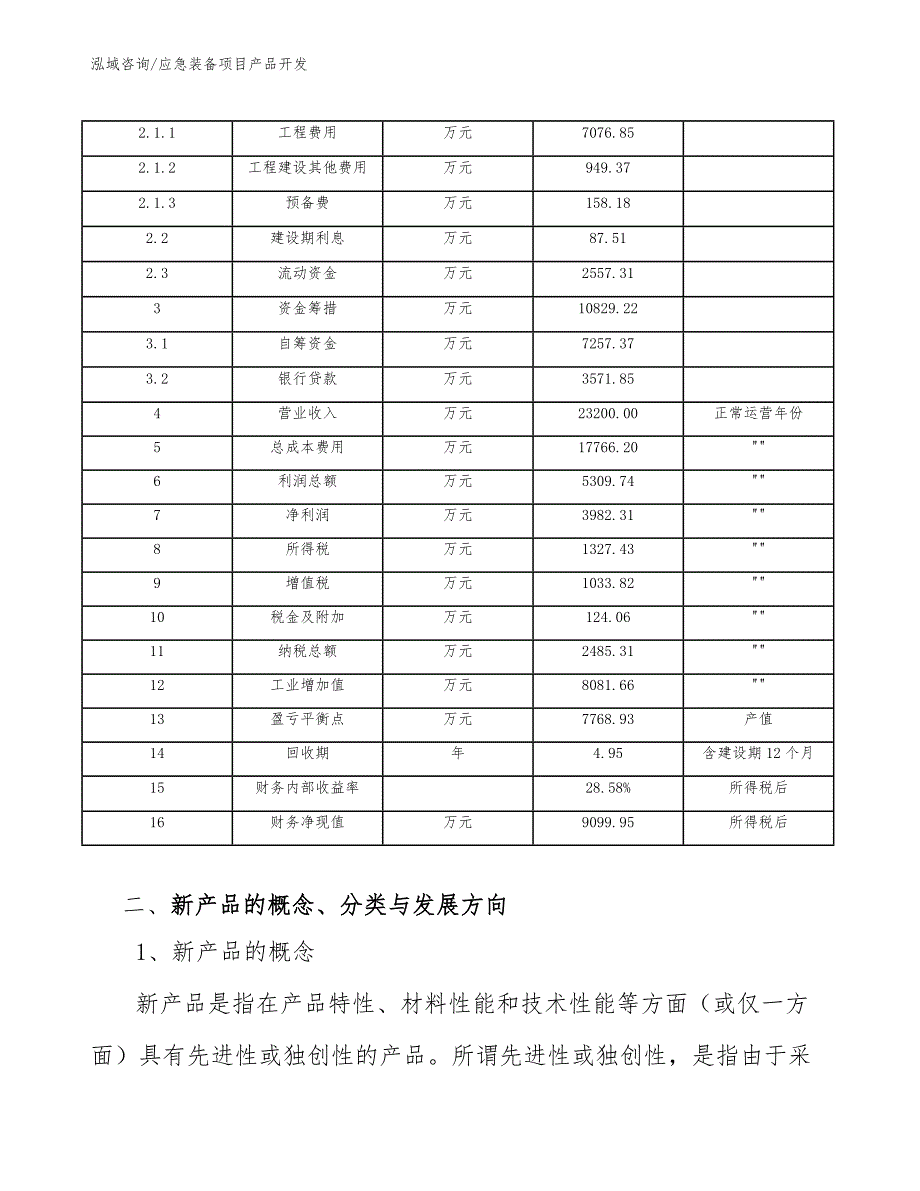 应急装备项目产品开发_范文_第4页