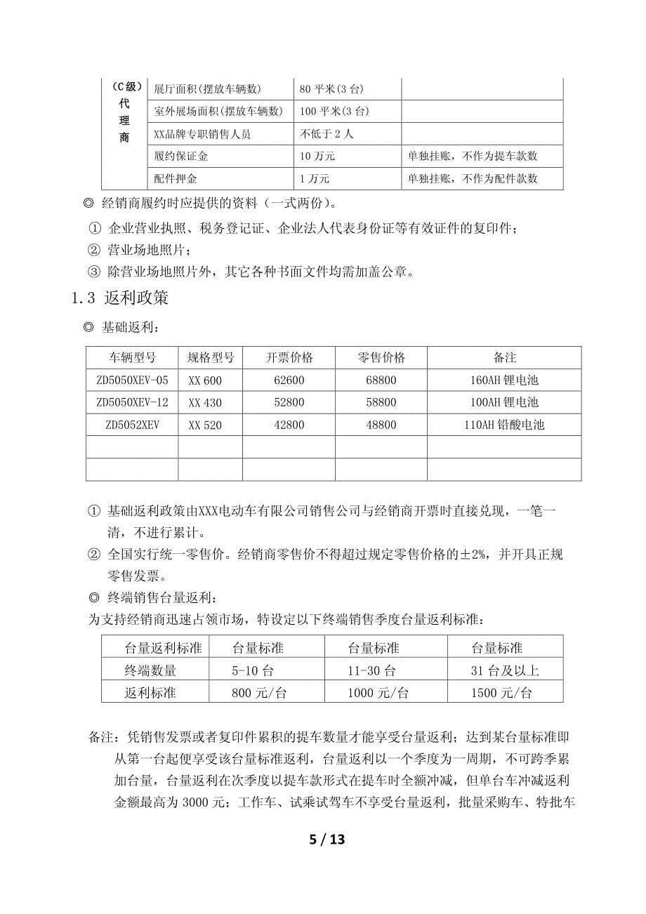 XX品牌商务销售政策(模板)_第5页