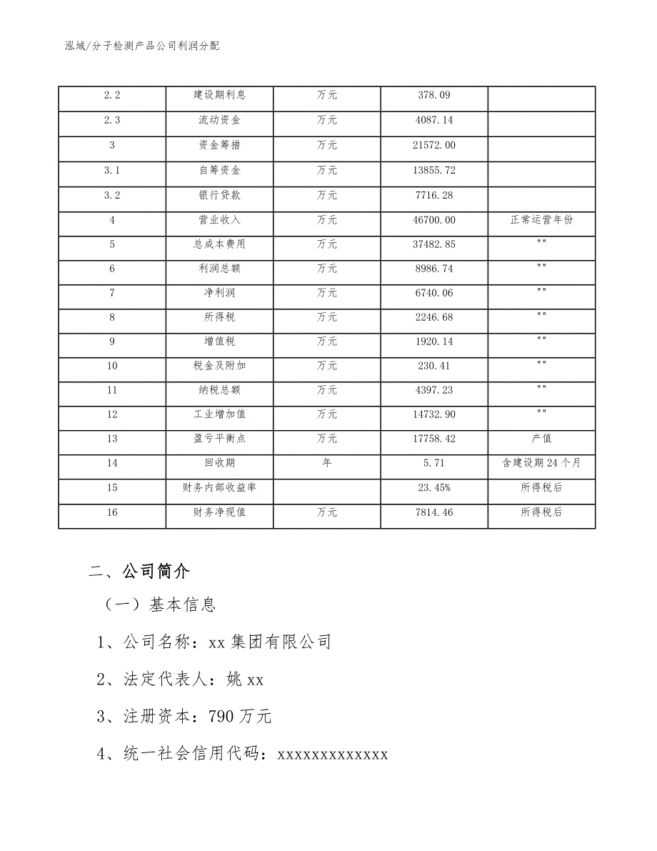 分子检测产品公司利润分配【参考】_第4页