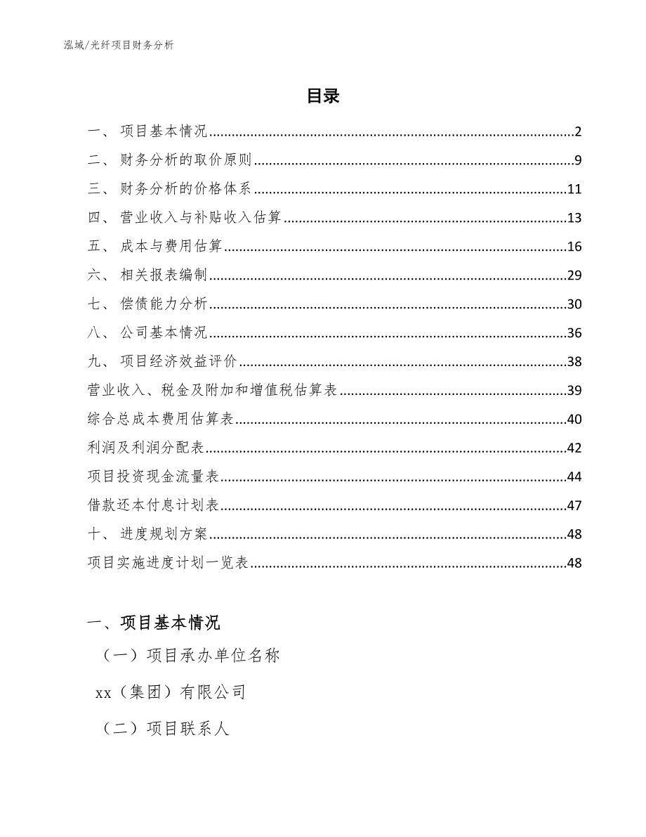 光纤项目财务分析_范文_第2页