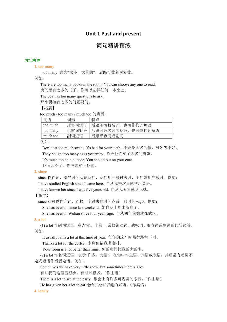 苏教译林版初中英语八年级下册知识点讲解与巩固练习（含答案）_第1页