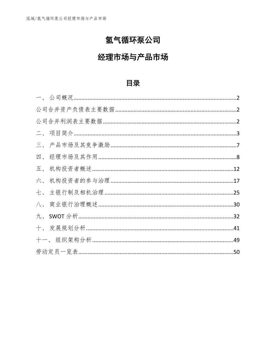 氢气循环泵公司经理市场与产品市场_第1页