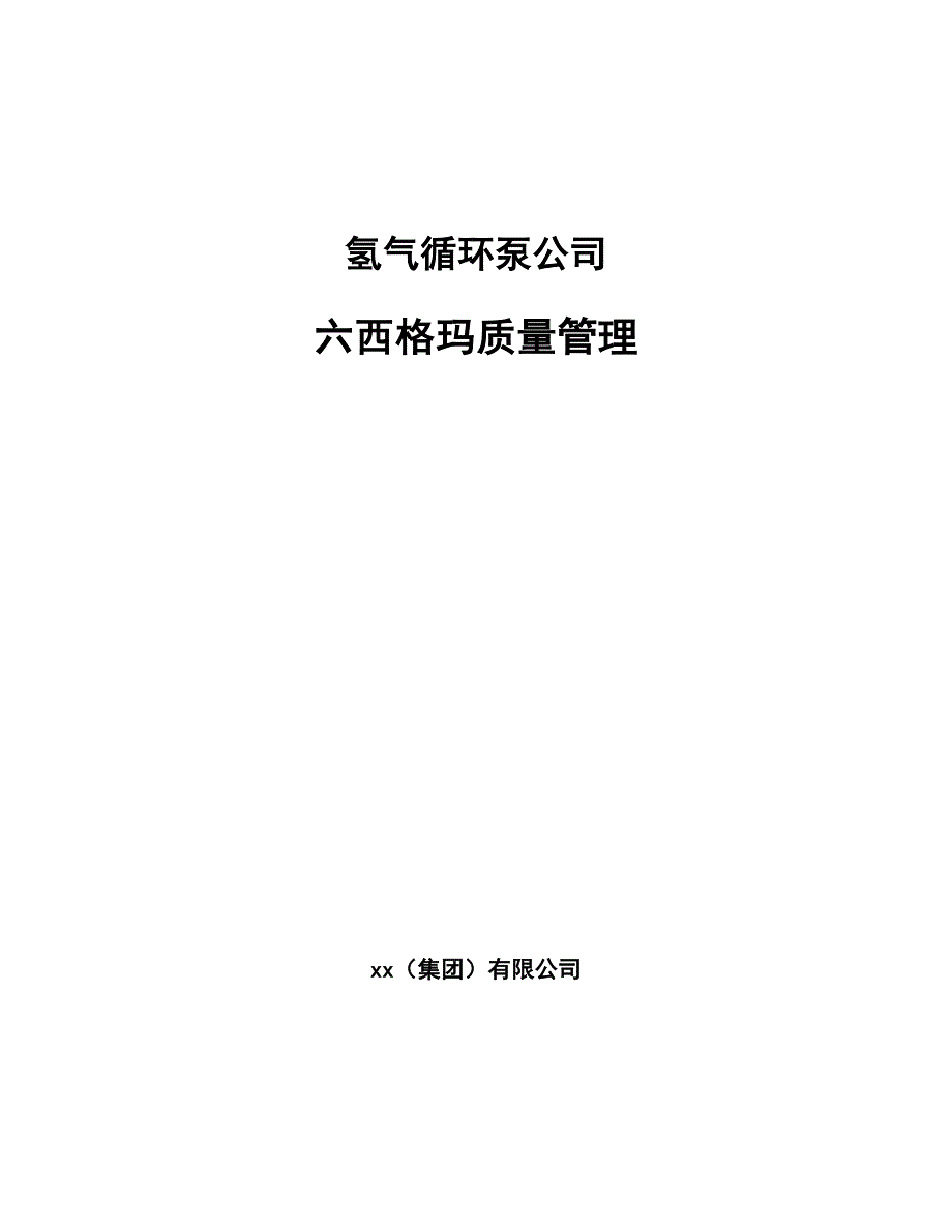 氢气循环泵公司六西格玛质量管理（参考）_第1页