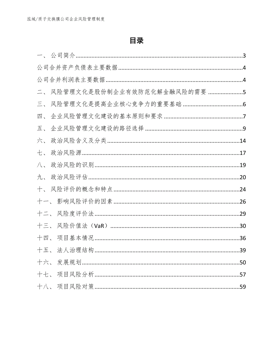 质子交换膜公司企业风险管理制度【范文】_第2页