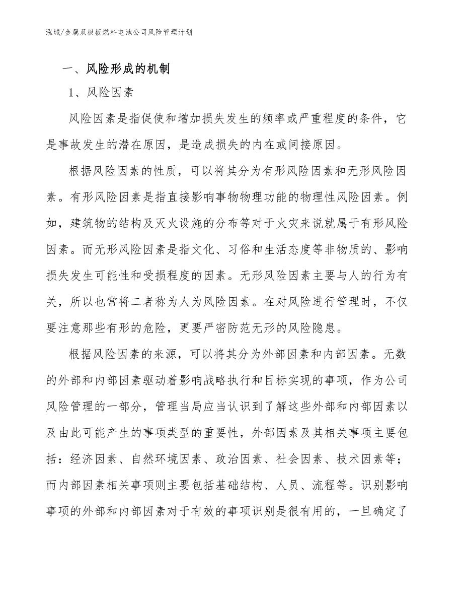 金属双极板燃料电池公司风险管理计划_第3页