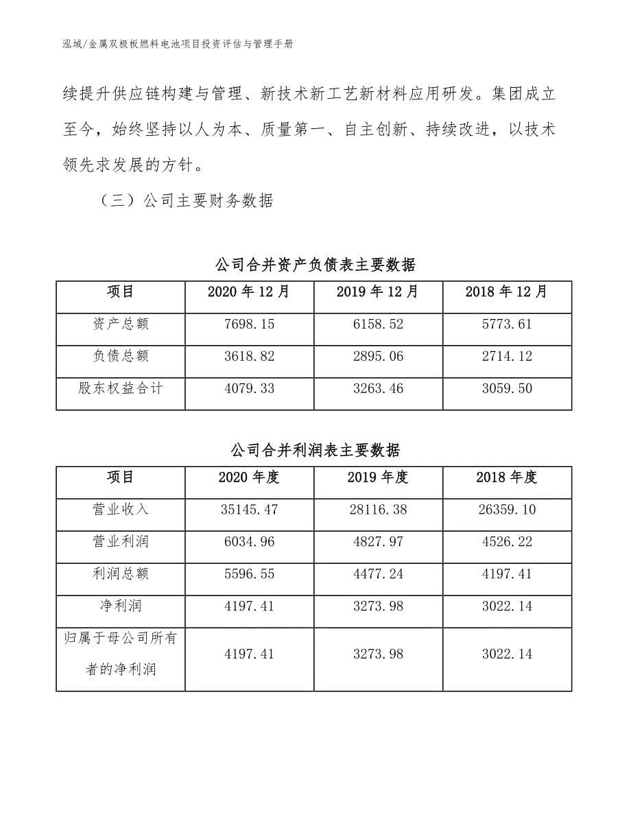 金属双极板燃料电池项目投资评估与管理手册_范文_第5页