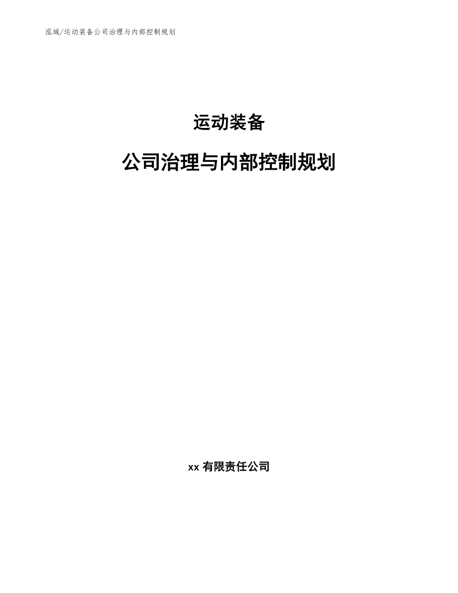 运动装备公司治理与内部控制规划_第1页