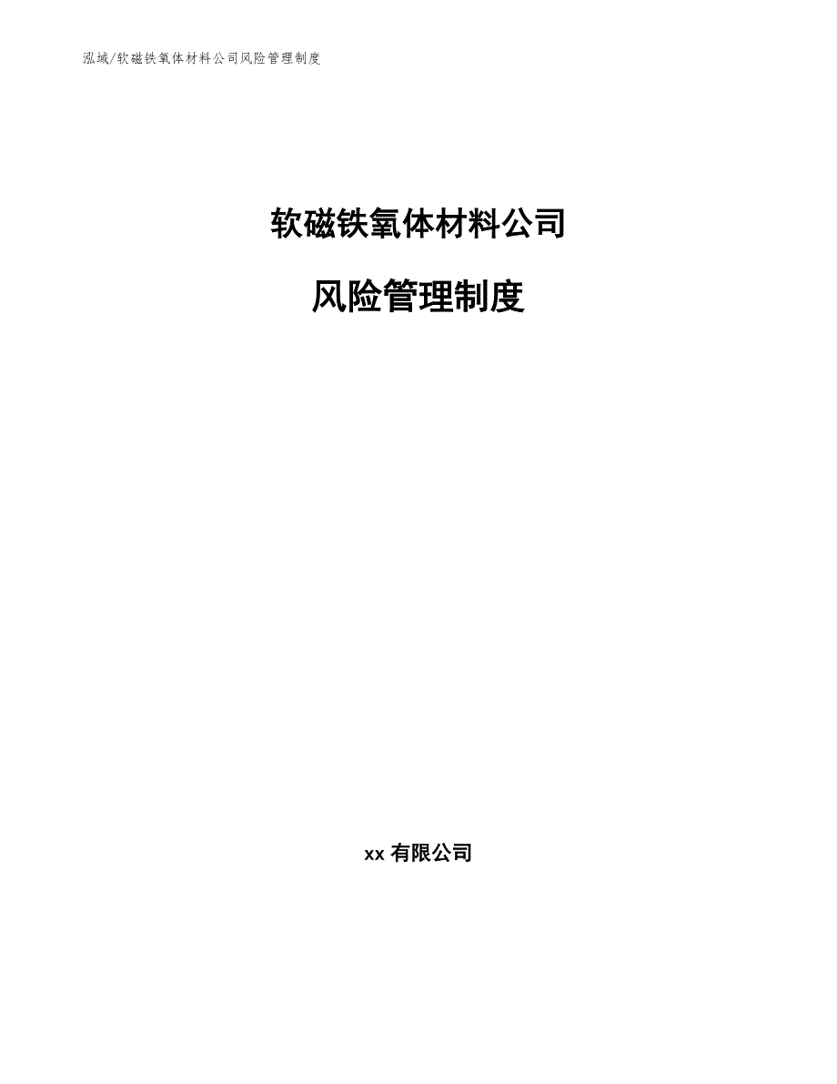 软磁铁氧体材料公司风险管理制度【参考】_第1页