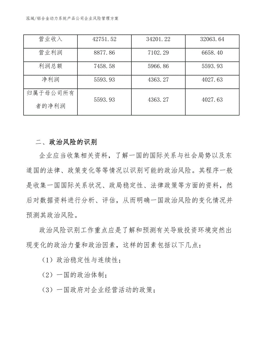 铝合金动力系统产品公司企业风险管理方案_参考_第4页