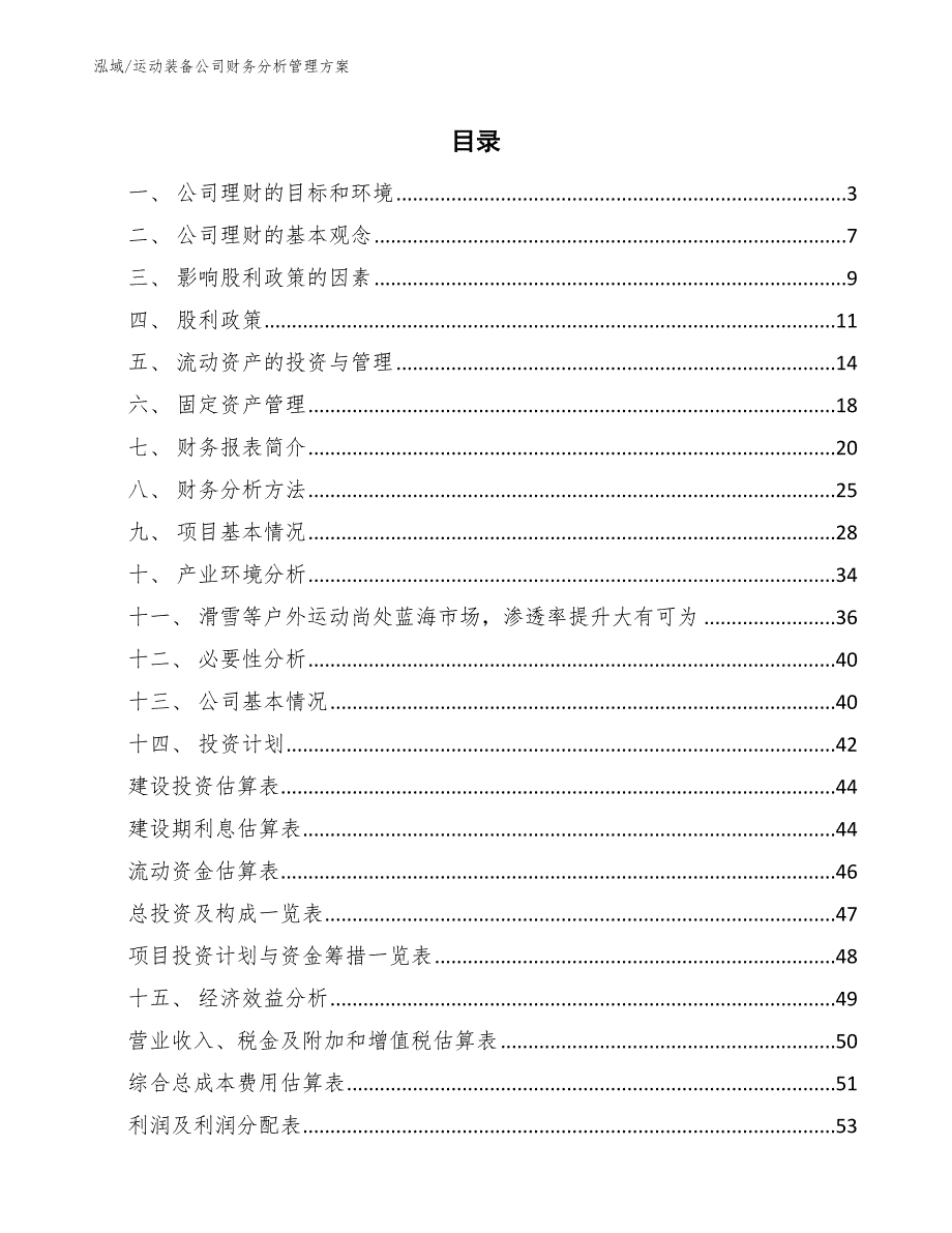 运动装备公司财务分析管理方案【参考】_第2页