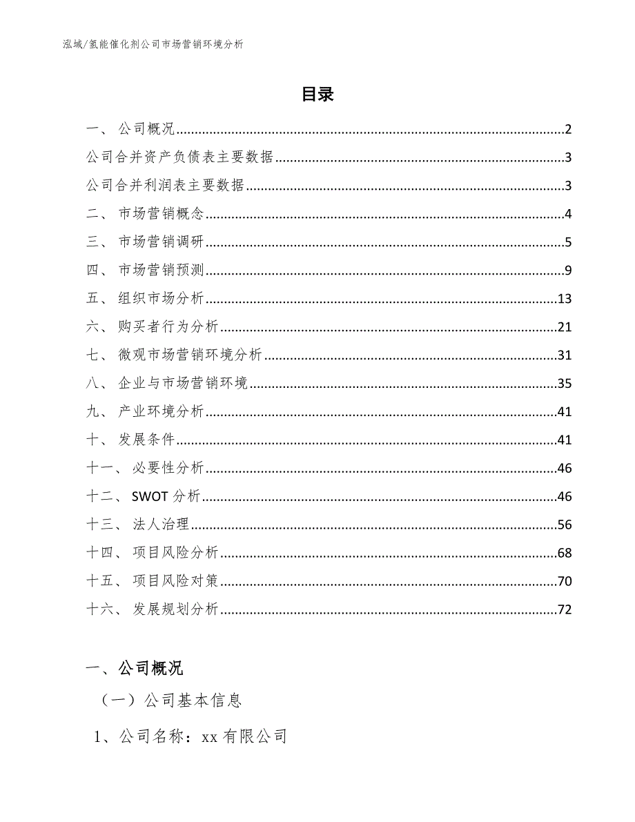 氢能催化剂公司市场营销环境分析_范文_第2页