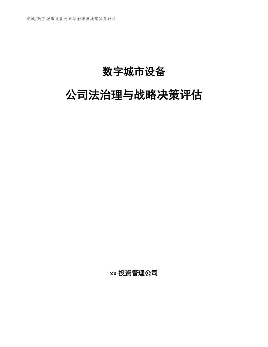 数字城市设备公司法治理与战略决策评估（范文）_第1页