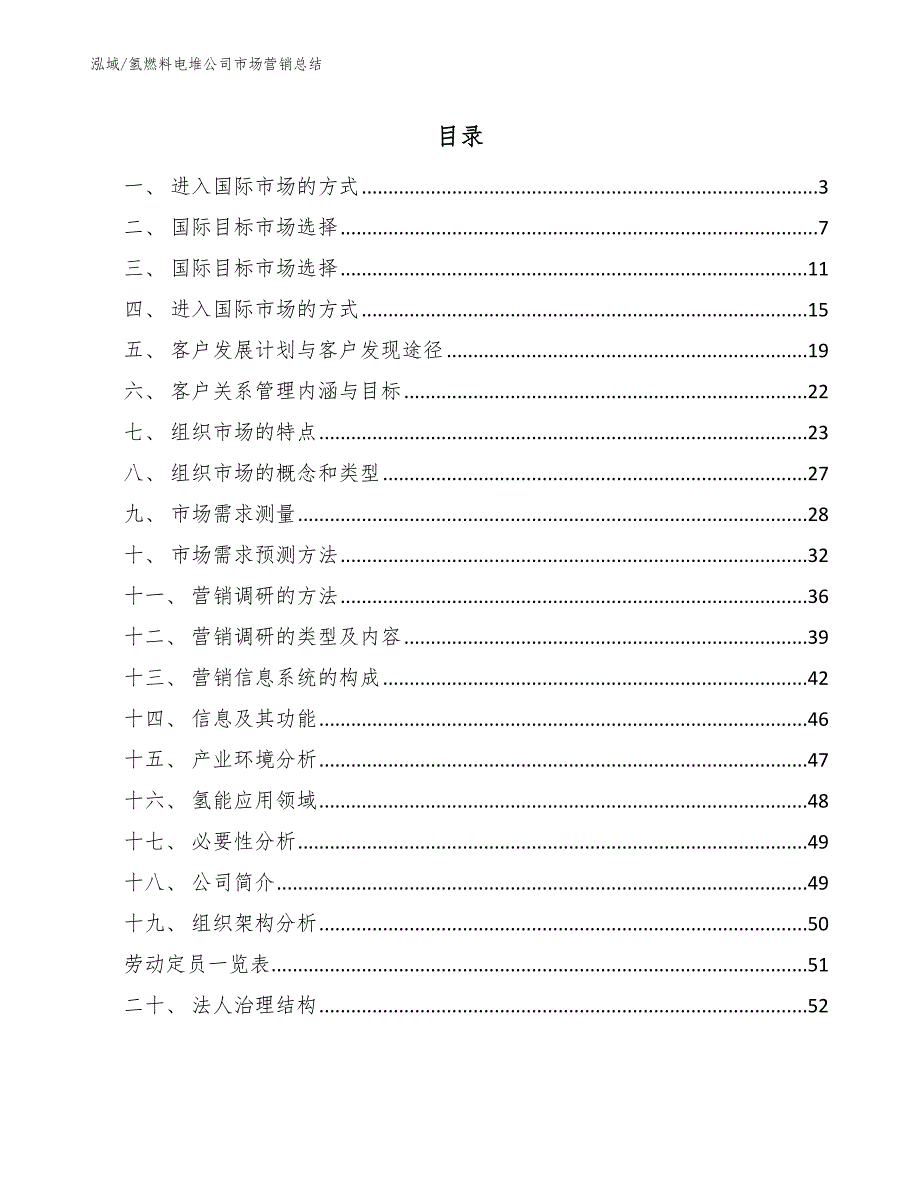 氢燃料电堆公司市场营销总结【范文】_第2页