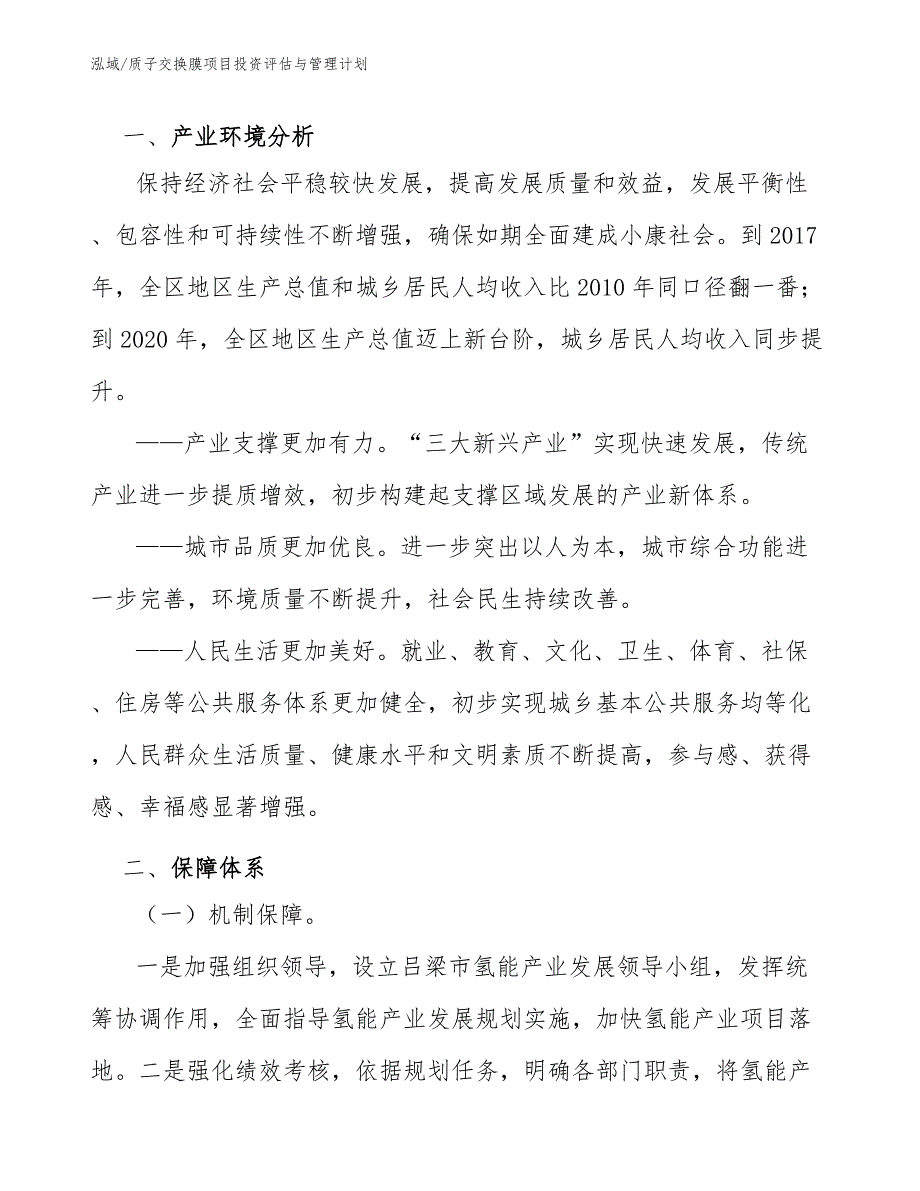 质子交换膜项目投资评估与管理计划_第3页