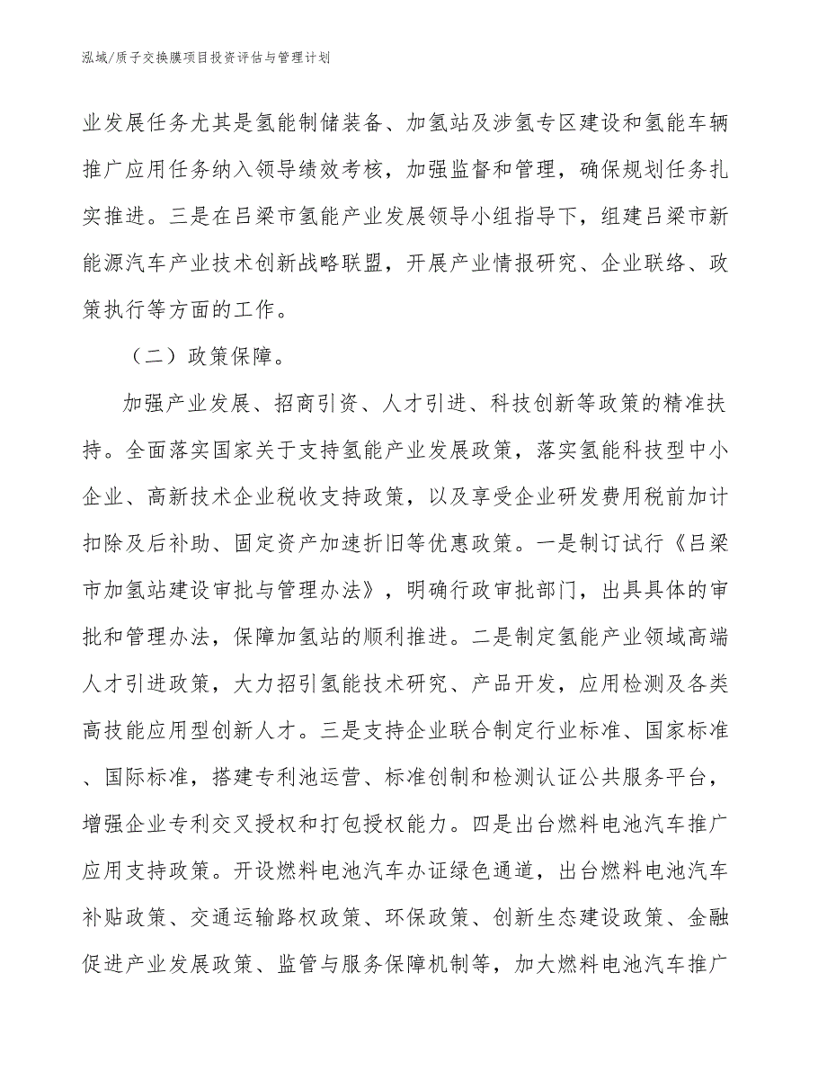 质子交换膜项目投资评估与管理计划_第4页