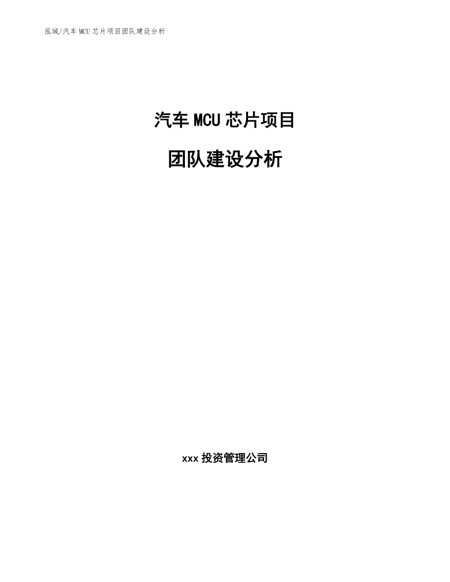 汽车MCU芯片项目团队建设分析_第1页