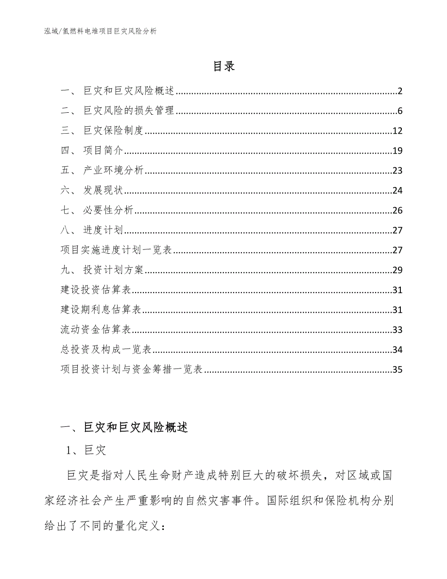 氢燃料电堆项目巨灾风险分析_第2页