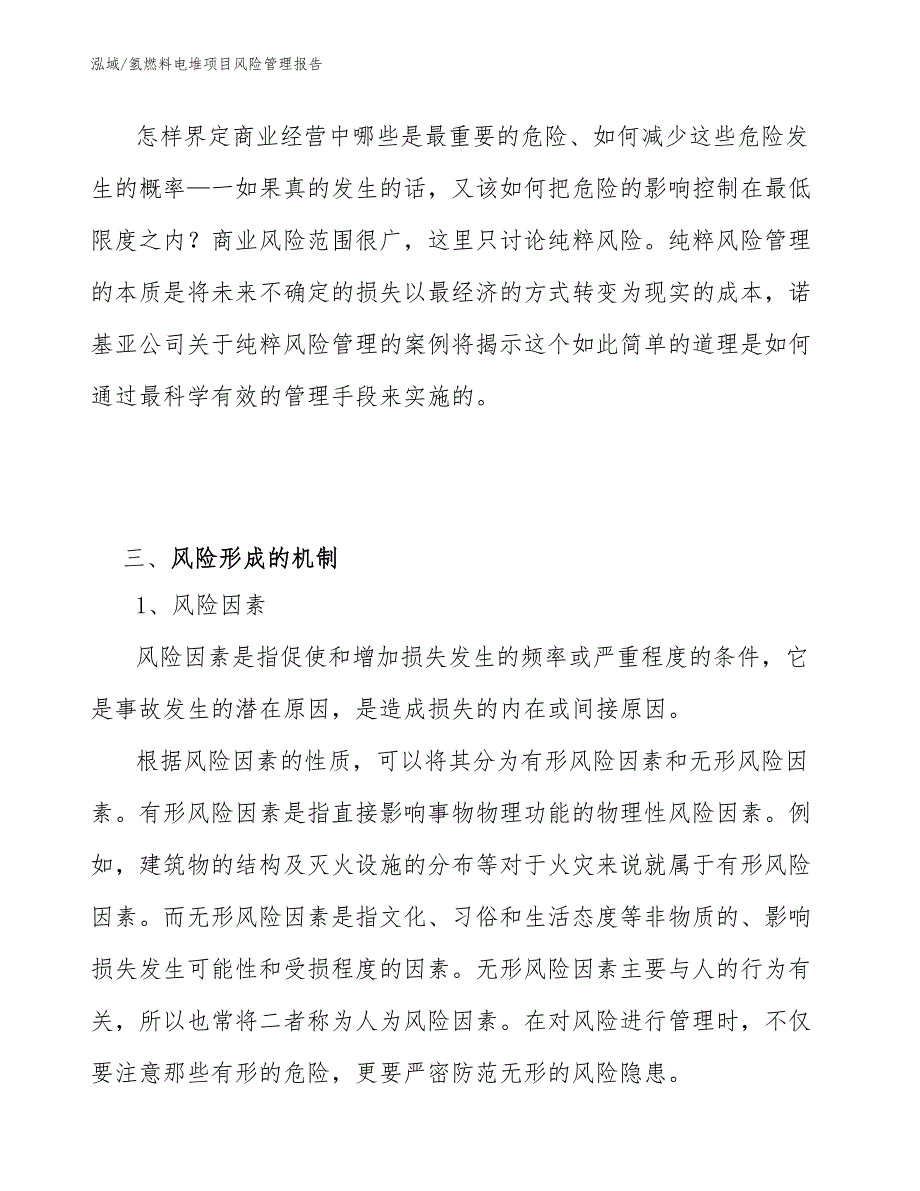 氢燃料电堆项目风险管理报告【范文】_第4页