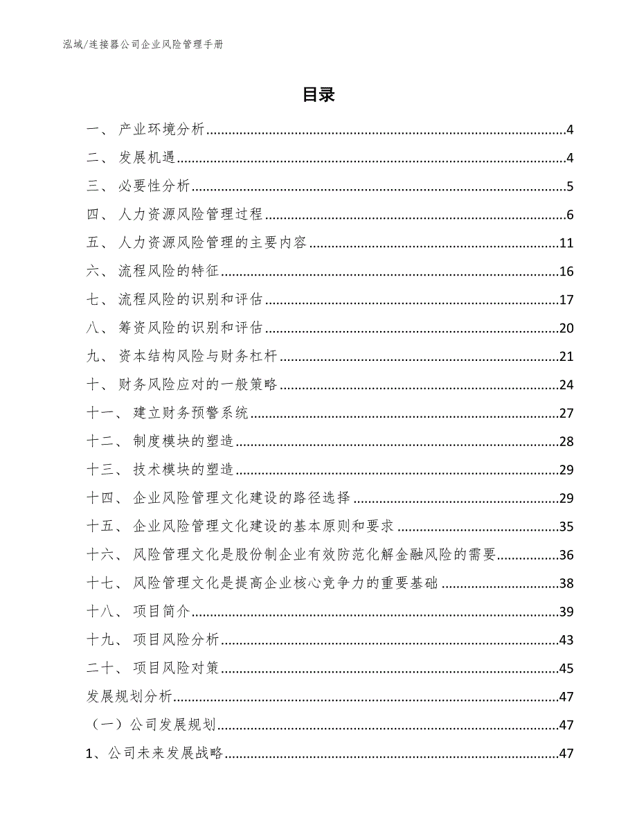 连接器公司企业风险管理手册_参考_第2页