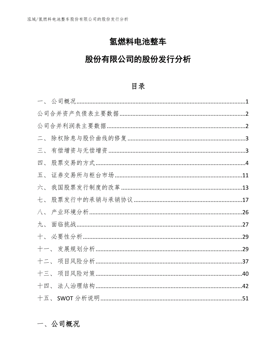 氢燃料电池整车股份有限公司的股份发行分析_第1页