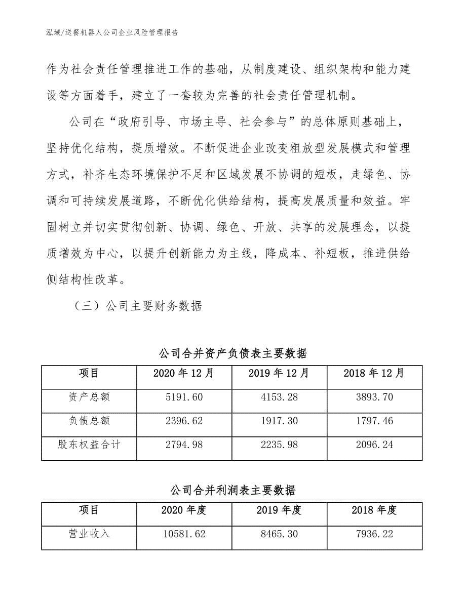 送餐机器人公司企业风险管理报告_范文_第5页