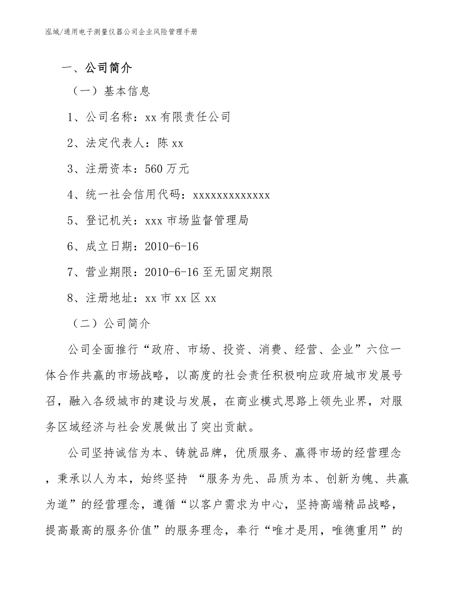 通用电子测量仪器公司企业风险管理手册_第3页