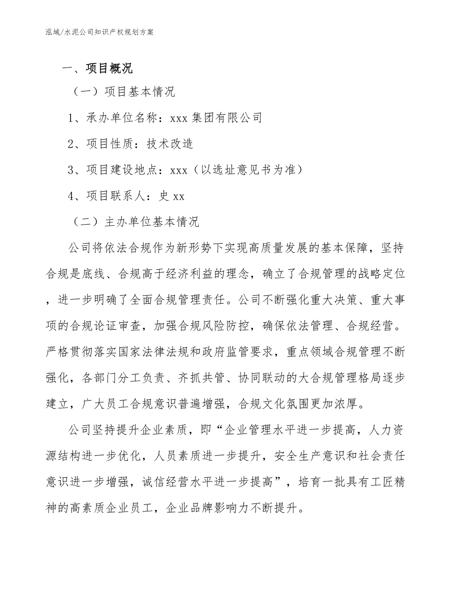 水泥公司知识产权规划方案_第3页