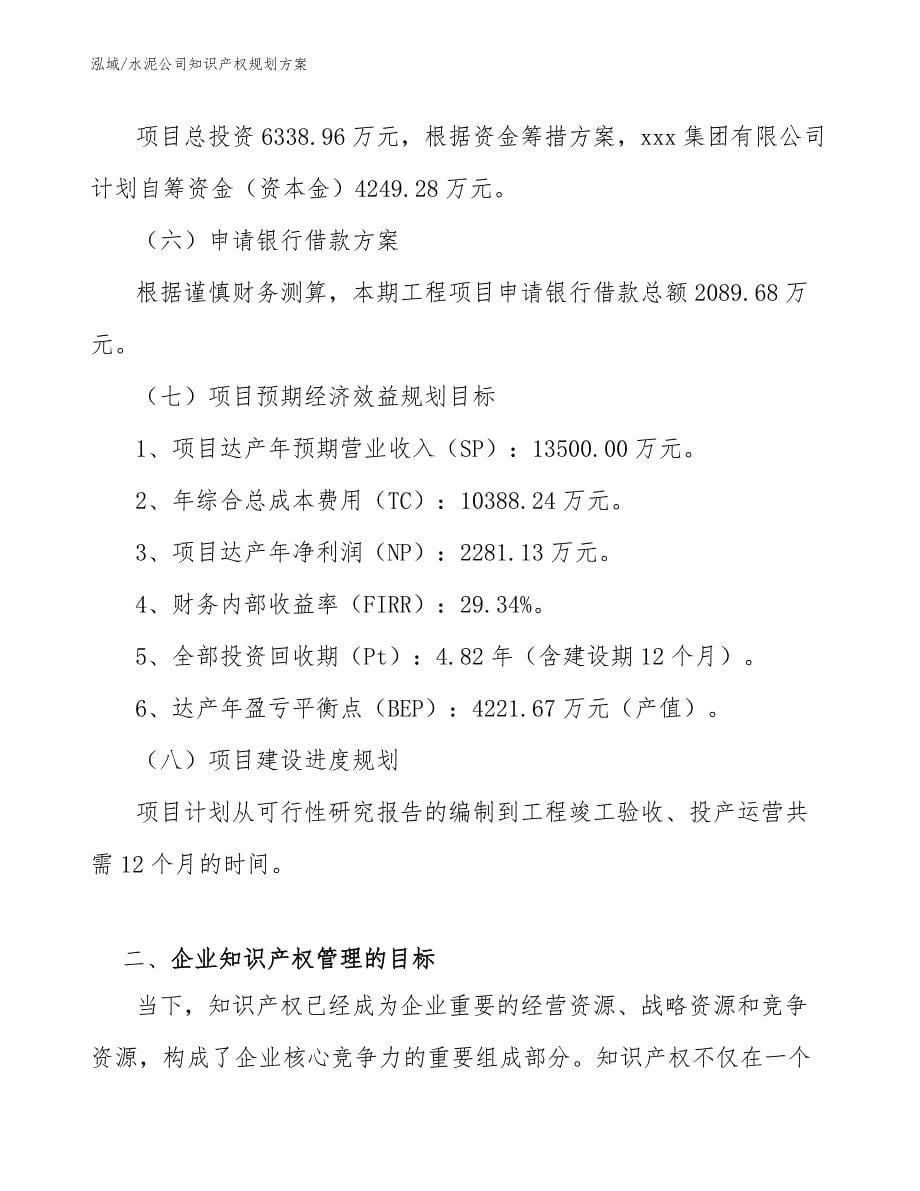 水泥公司知识产权规划方案_第5页