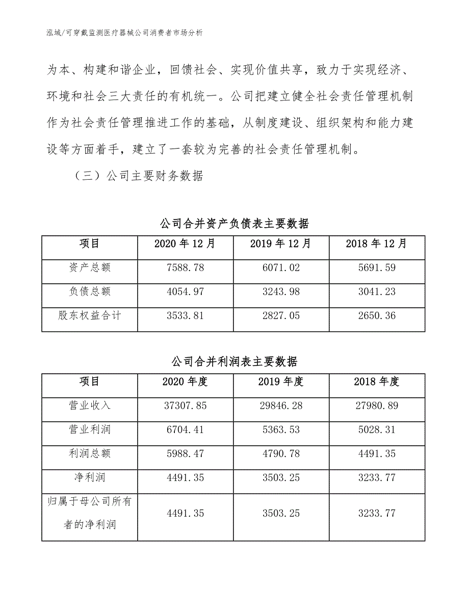 可穿戴监测医疗器械公司消费者市场分析（范文）_第3页