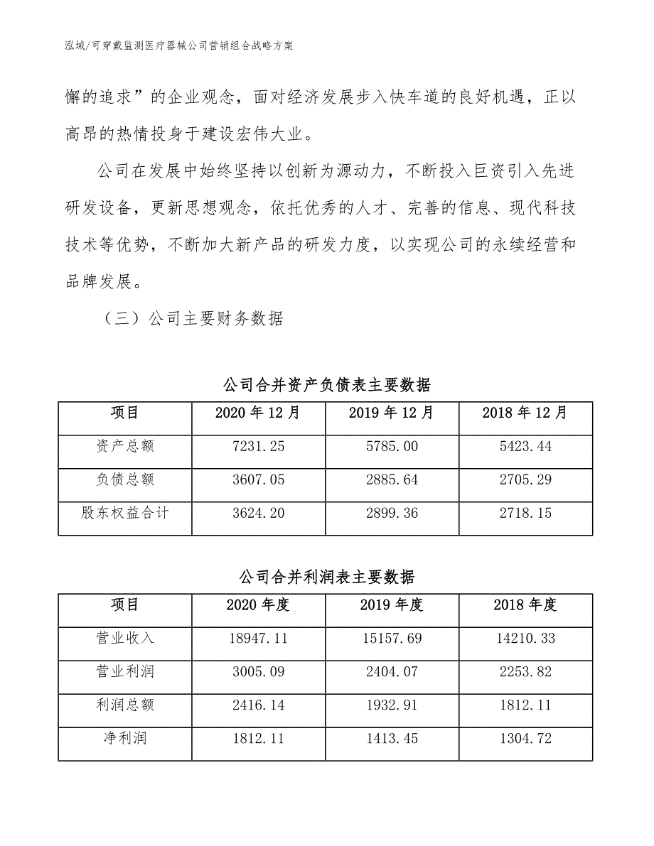 可穿戴监测医疗器械公司营销组合战略方案_第3页