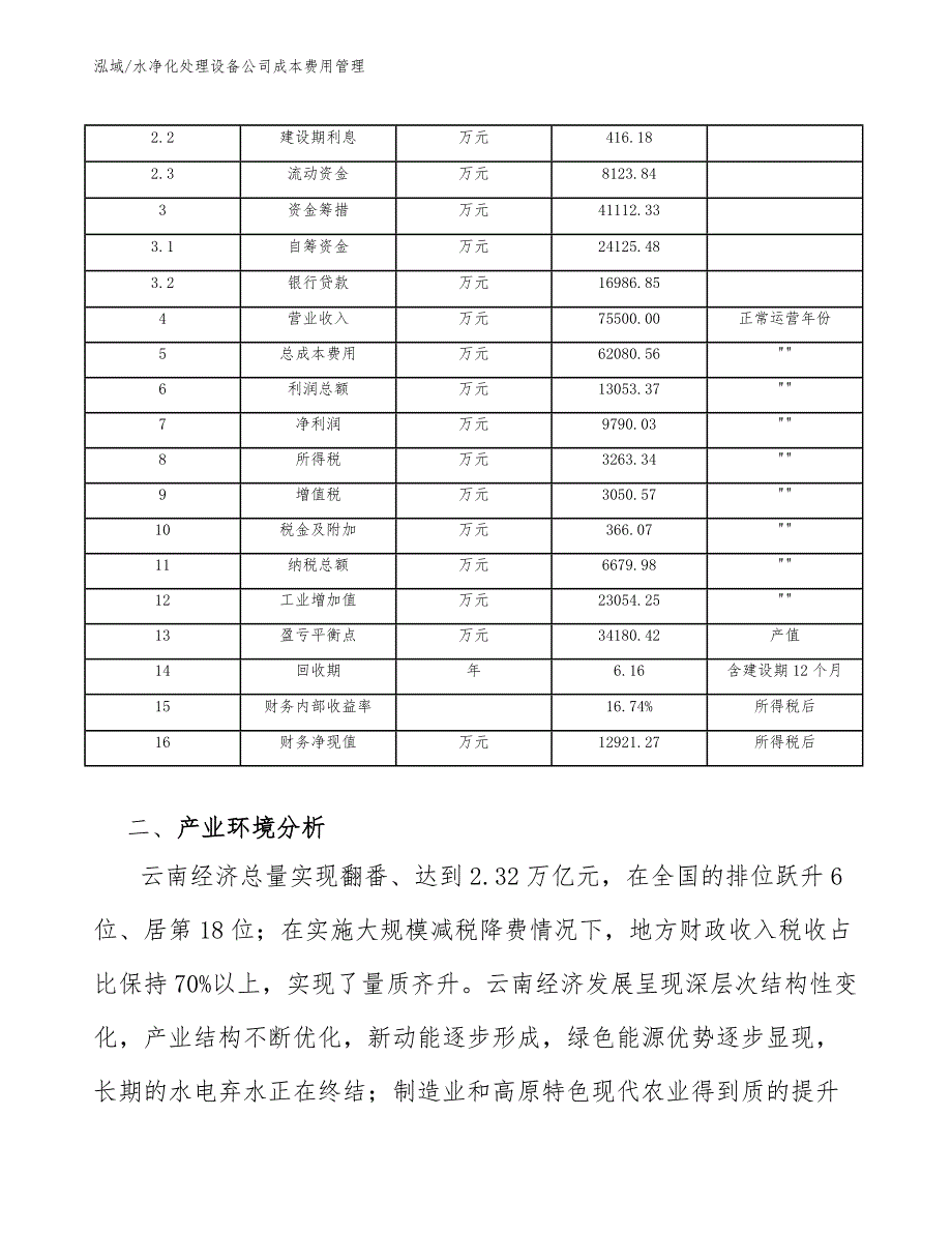 水净化处理设备公司成本费用管理_第4页