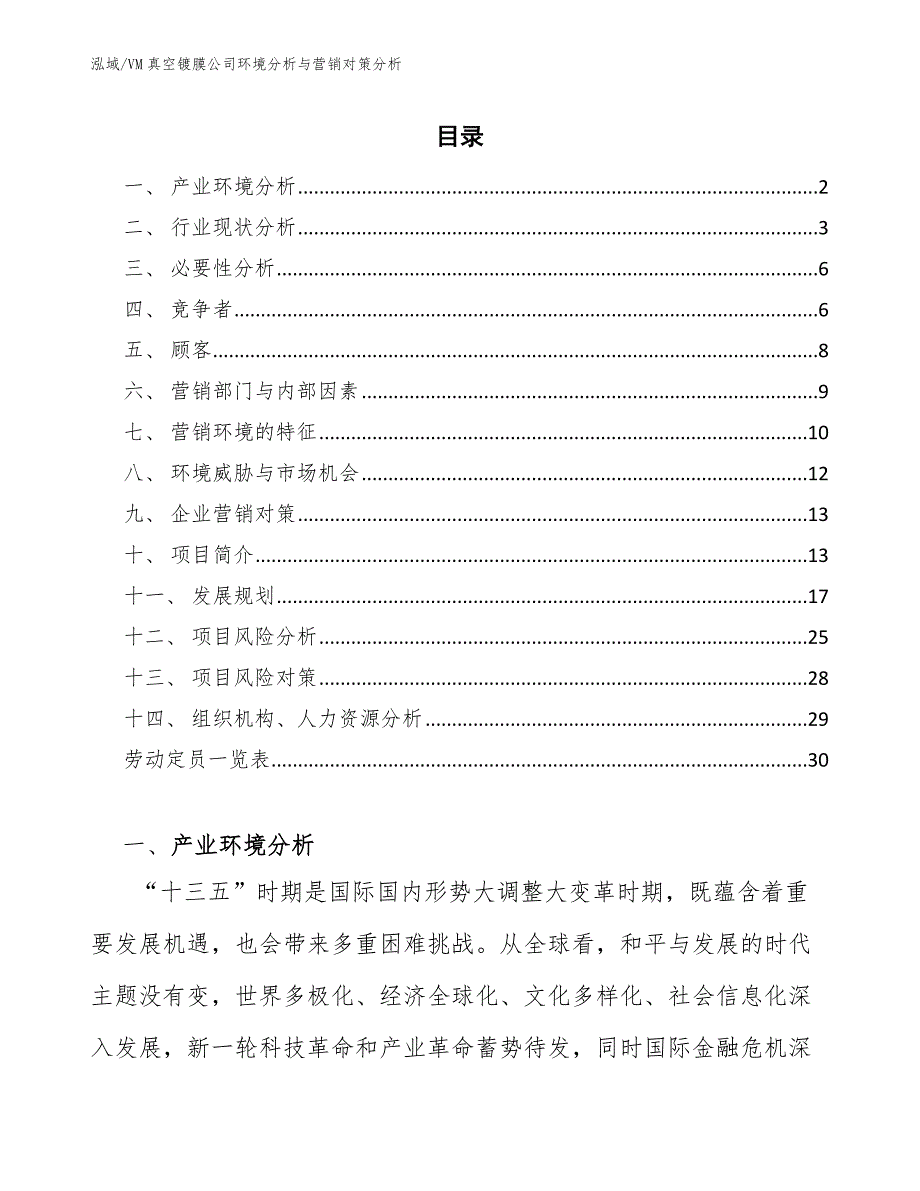 VM真空镀膜公司环境分析与营销对策分析_参考_第2页