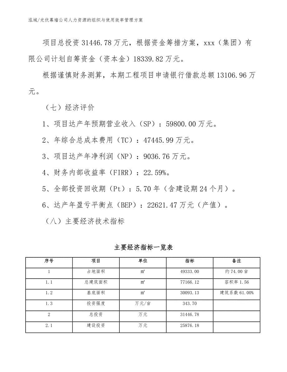 光伏幕墙公司人力资源的组织与使用效率管理方案（参考）_第5页