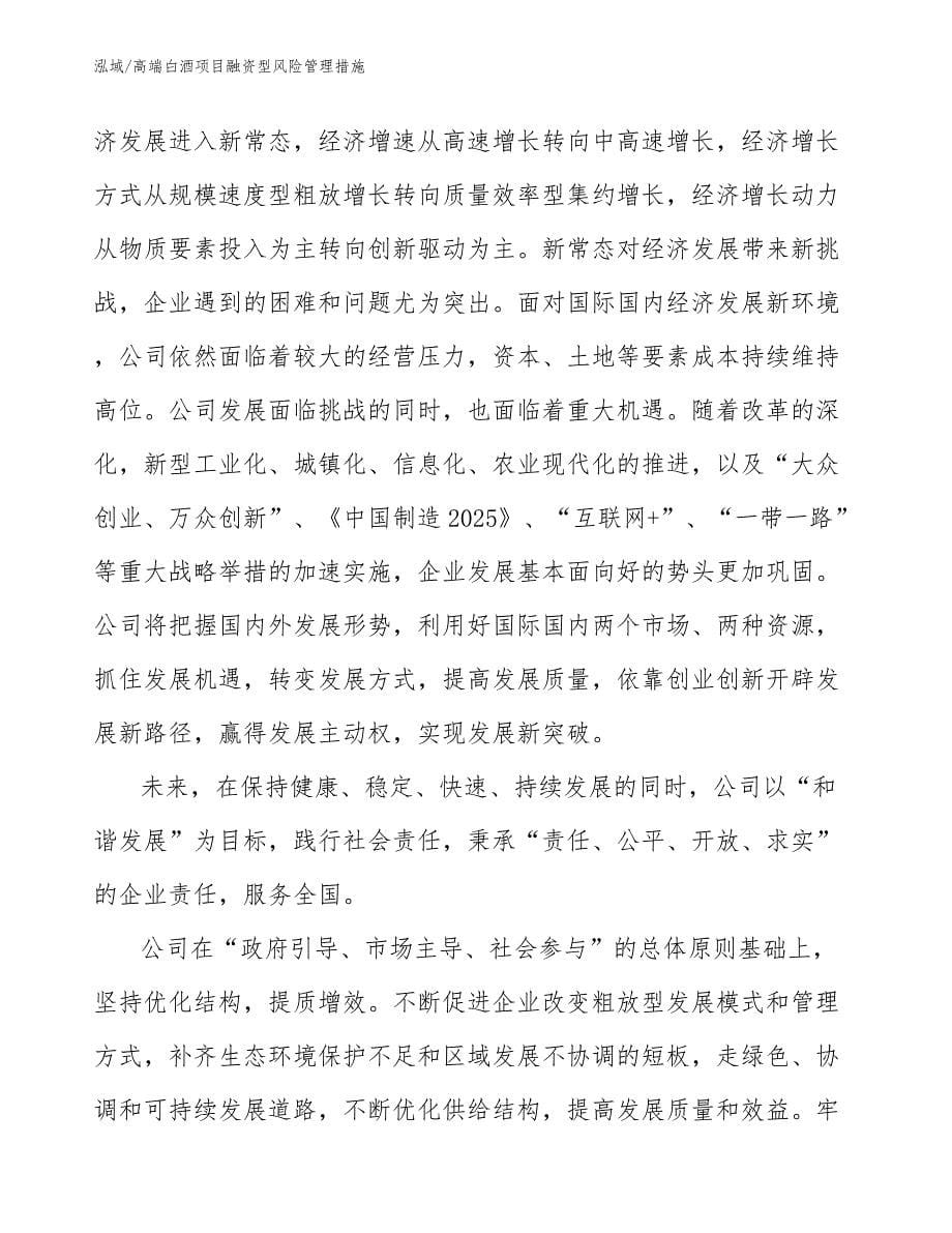 高端白酒项目融资型风险管理措施_第5页