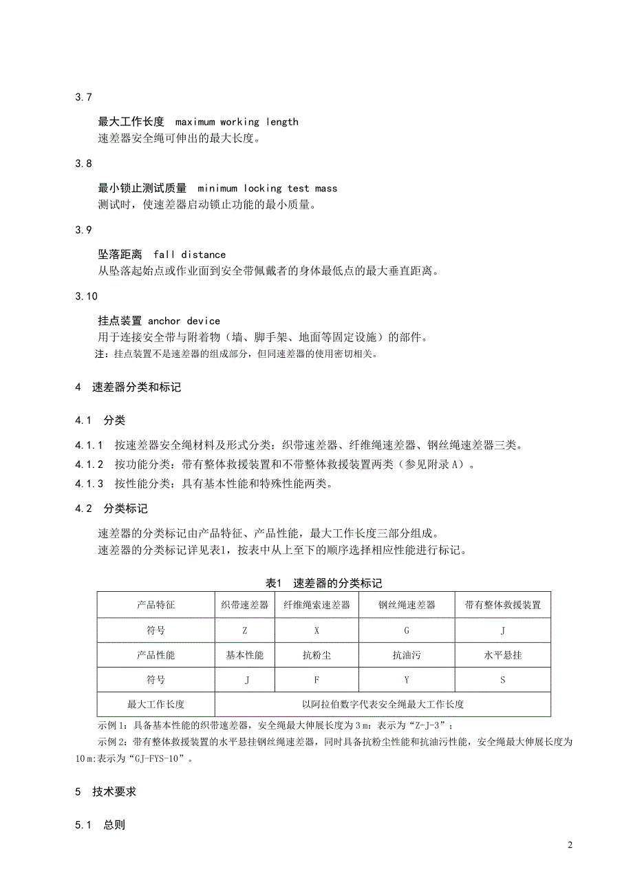 坠落防护 速差自控器标准_第2页