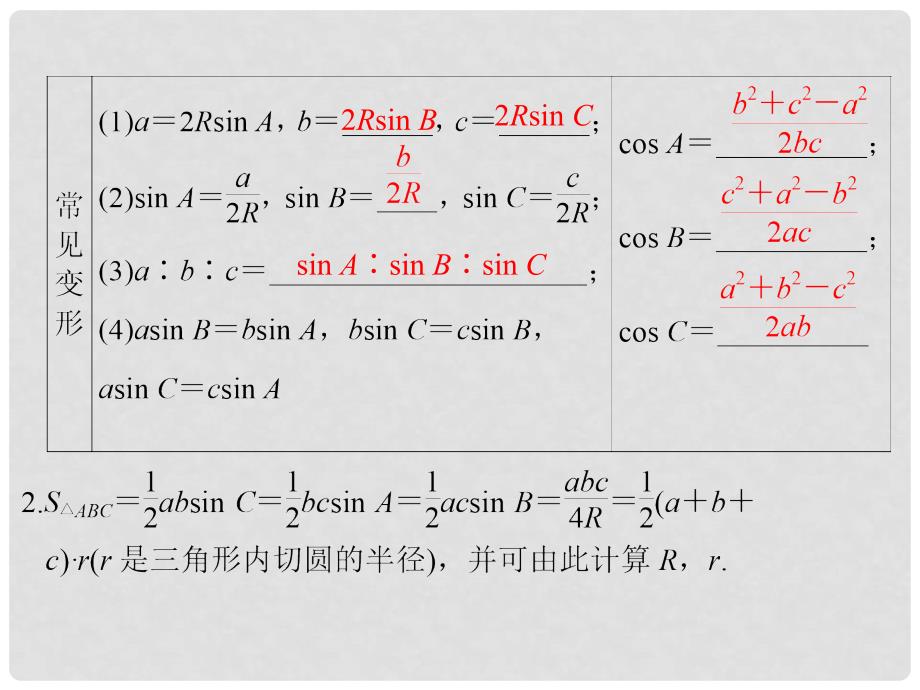 高考数学一轮复习 第四章 三角函数、解三角形 第6讲 正弦定理、余弦定理及解三角形课件 理 新人教A版_第3页