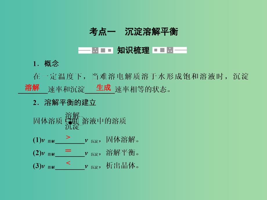 高考化学一轮复习 第8章 水溶液中的离子平衡 第4讲 难溶电解质的溶解平衡课件 新人教版.ppt_第4页