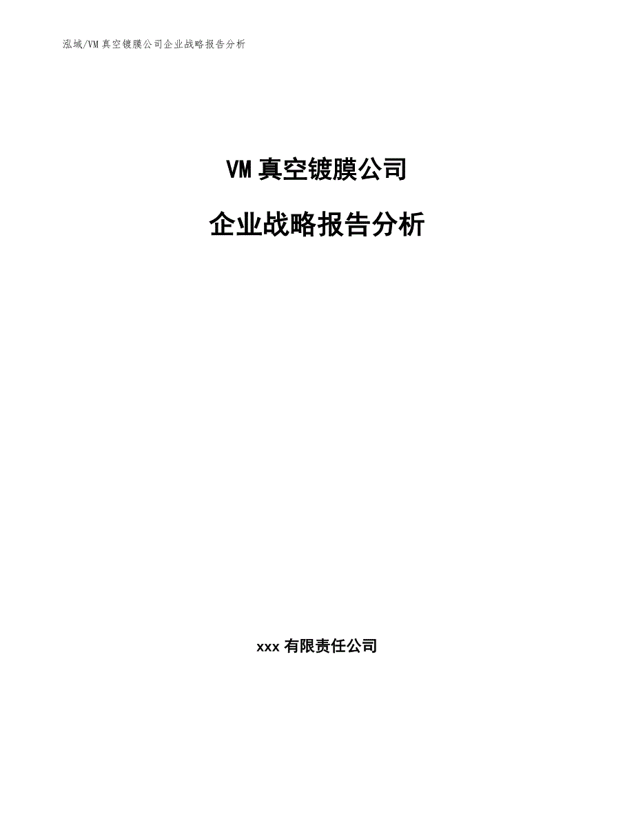 VM真空镀膜公司企业战略报告分析_第1页