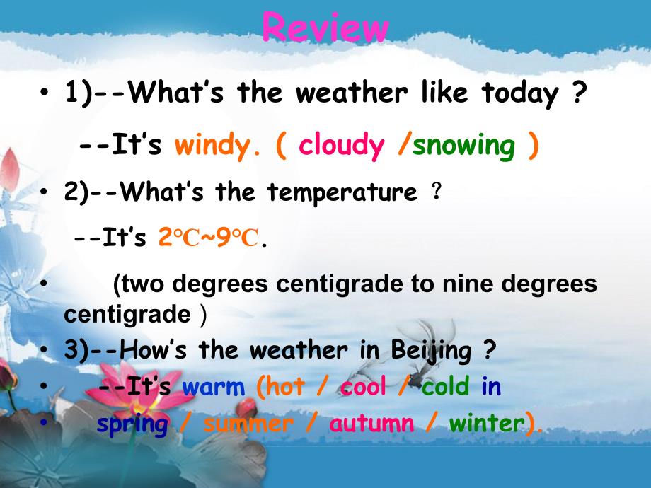 UNIT4,L3It’s time for the weather forecast_第3页