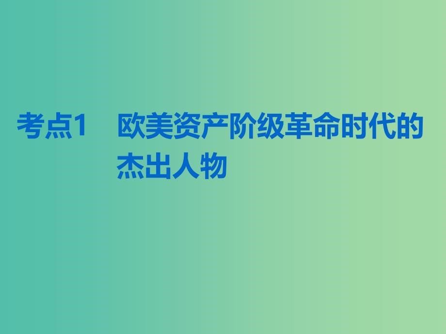 浙江鸭2019届高考历史学业水平考试专题十九中外历史人物评说第45讲欧美资产阶级革命时代的杰出人物和亚洲觉醒的先驱课件.ppt_第5页