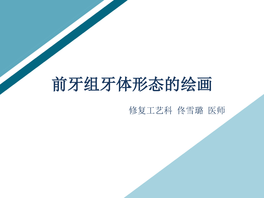 前牙组牙体形态的绘画0409课件_第1页