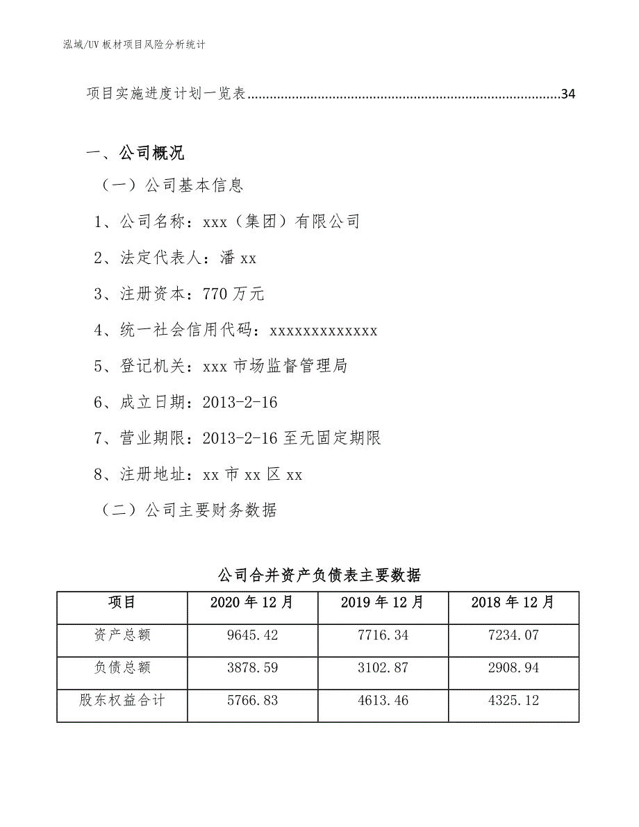 UV板材项目风险分析统计_第2页