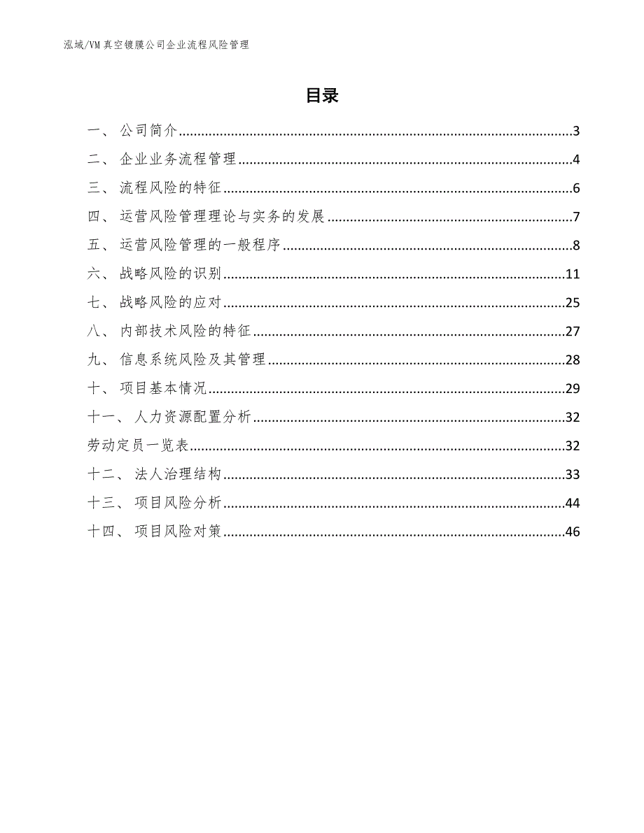 VM真空镀膜公司企业流程风险管理_参考_第2页