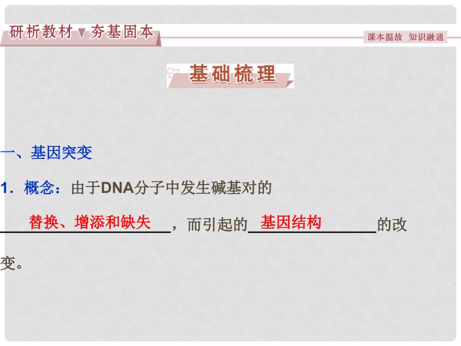 高考生物大一轮复习 第七单元 生物变异、育种和进化 第22讲 基因突变和基因重组课件_第4页