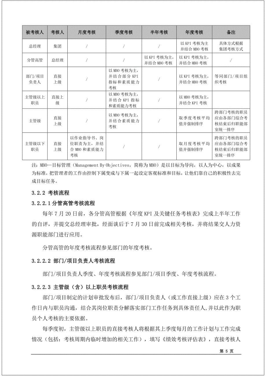 公司员工绩效考核管理制度范本（完整版）_第5页